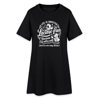 Humour sans lactose, diction sans lait - Robe T-shirt Femme - noir - Devant
