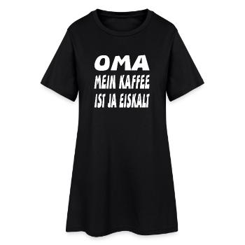 Oma - Frauen T-Shirt-Kleid - Schwarz - Vorne