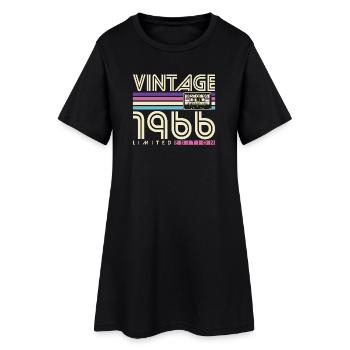 Vintage 1966 Jahrgang Geburtstag Retro Geschenk - Frauen T-Shirt-Kleid - Schwarz - Vorne