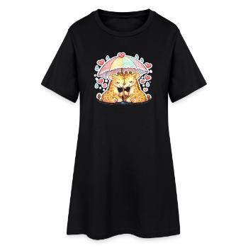 Girafes câlines sous arc-en-ciel - Robe T-shirt Femme - noir - Devant