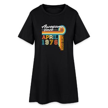 Cadeau d’anniversaire vintage Born d’avril 1976 - Robe T-shirt Femme - noir - Devant