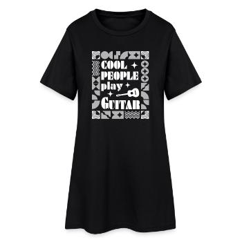 Cool people play Guitar - white - Frauen T-Shirt-Kleid - Schwarz - Vorne
