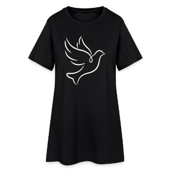 Colombe de l’art de la ligne de la paix - Robe T-shirt Femme - noir - Devant