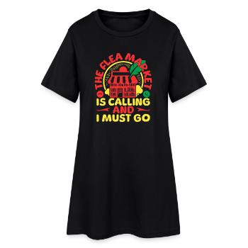 Thrift Shopper Flea Market Is Clling Must Go - Women’s T-Shirt Dress - black - Front