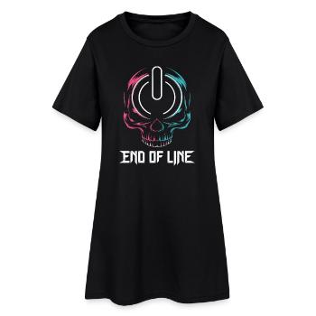  End Of Line Gamer Totenkopf Power Button Gaming - Frauen T-Shirt-Kleid - Schwarz - Vorne