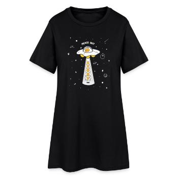 Peace Out UFO Eggs - Robe T-shirt Femme - noir - Devant