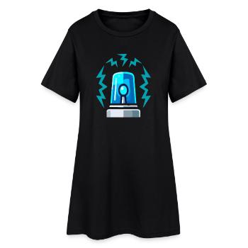 Illustration de l’alarme de la sirène à lumière bleue - Robe T-shirt Femme - noir - Devant