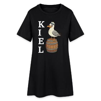 Kiel Möwe - Frauen T-Shirt-Kleid - Schwarz - Vorne