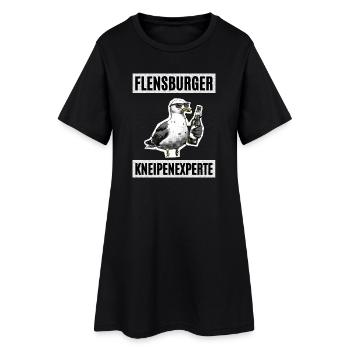 Flensburger Kneipen Experte - Frauen T-Shirt-Kleid - Schwarz - Vorne