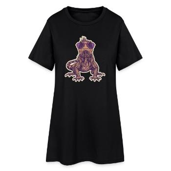 Lunettes de soleil Iguane Drôle - Robe T-shirt Femme - noir - Devant