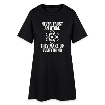 Ne jamais faire confiance à une science atomique, drôle, adore la science - Robe T-shirt Femme - noir - Devant