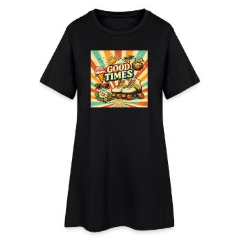 Été rétro - Robe T-shirt Femme - noir - Devant