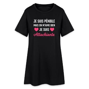 Je suis pénible mais on m'aime bien - Robe T-shirt Femme - noir - Devant