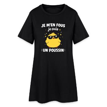 Poussin soleil lunettes chic - Robe T-shirt Femme - noir - Devant