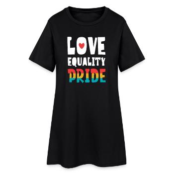 Mois de la Fierté LGBTQ - Amour. L’égalité. Fierté - Robe T-shirt Femme - noir - Devant