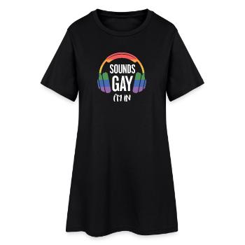LGBT-Pride-Monat – Klingt schwul, ich bin dabei. - Frauen T-Shirt-Kleid - Schwarz - Vorne