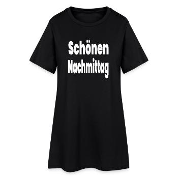 Nachmittag - Frauen T-Shirt-Kleid - Schwarz - Vorne