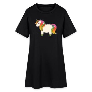 Cute Rainbow Unicorn - Frauen T-Shirt-Kleid - Schwarz - Vorne