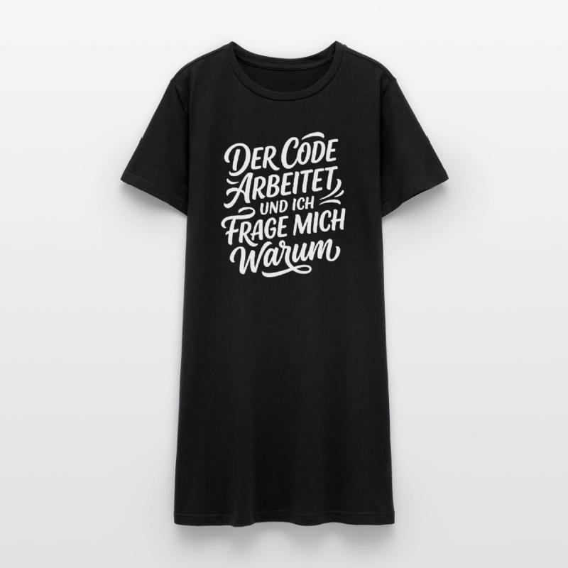 Coder arbeitet Spruch Humor Programmierer Frauen T-Shirt-Kleid