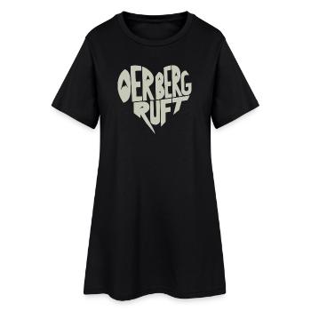 Der Berg ruft Herzdesign - Frauen T-Shirt-Kleid - Schwarz - Vorne