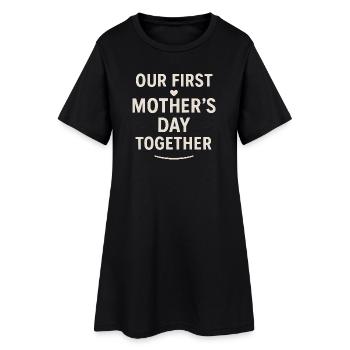 Première famille pour la fête des mères : Famille pour un cadeau de bébé maman - Robe T-shirt Femme - noir - Devant