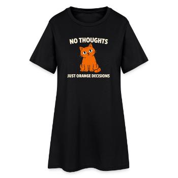 Chat Orange Chaos Drôle de Mème Chat Orange Tigré - Robe T-shirt Femme - noir - Devant