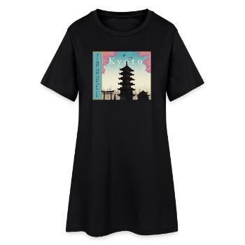 Kyoto Pagode im Abendlicht-Tavel Kyoto Japan - Frauen T-Shirt-Kleid - Schwarz - Vorne