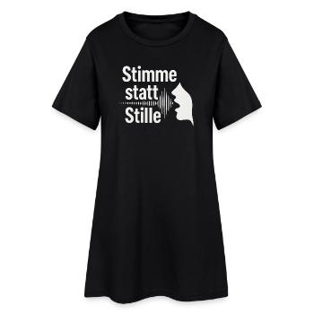 Stimme statt Stille Meinungsfreiheit Spruch - Frauen T-Shirt-Kleid - Schwarz - Vorne