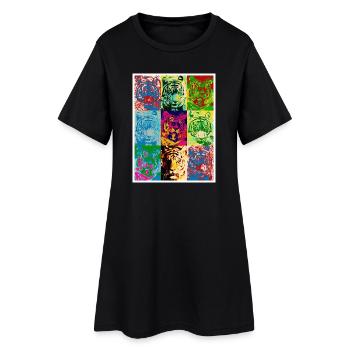 Tiger_4 - Robe T-shirt Femme - noir - Devant