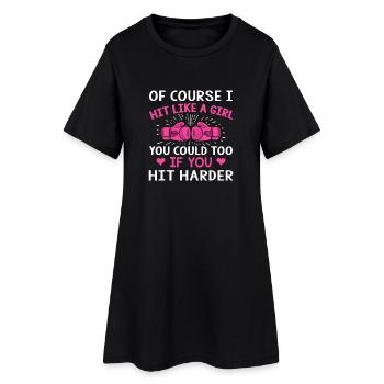 Citation de boxe sur Hit Like A Girl - Robe T-shirt Femme - noir - Devant