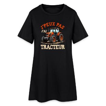 J’peux pas j’ai tracteur - humour agriculture - Robe T-shirt Femme - noir - Devant