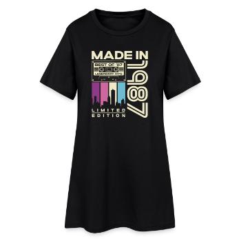 Cadeau d’anniversaire vintage rétro vintage 1987 - Robe T-shirt Femme - noir - Devant