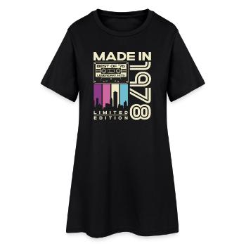 Cadeau d’anniversaire rétro vintage 1978 - Robe T-shirt Femme - noir - Devant