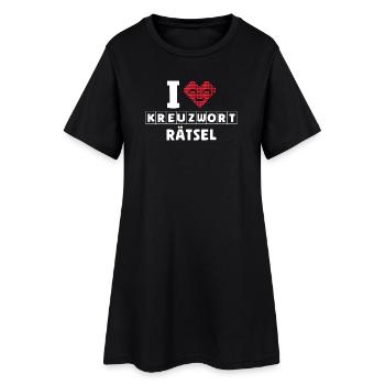 I Love Kreuzwort Rätsel Pixelkunst - Frauen T-Shirt-Kleid - Schwarz - Vorne
