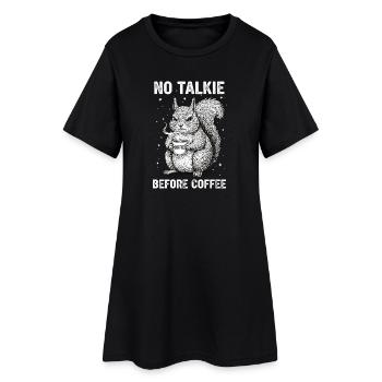 Pas de conversation devant un écureuil amateur de café - Robe T-shirt Femme - noir - Devant