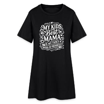 Meilleure phrase d’humour de maman de mes enfants - Robe T-shirt Femme - noir - Devant