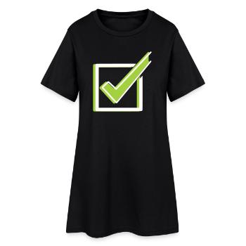 Häkchen Box Check 3D Outline - Frauen T-Shirt-Kleid - Schwarz - Vorne