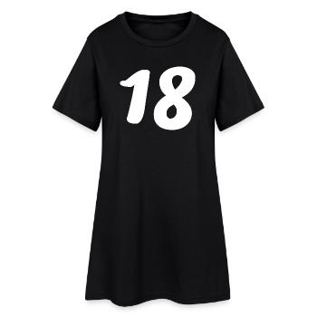 18. 18 ANS. 18e ANNIVERSAIRE. ANNIVERSAIRE 18 ANS. - Robe T-shirt Femme - noir - Devant