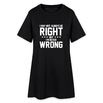 T-shirt graphique à citations audacieuses qui ne se trompent jamais - Robe T-shirt Femme - noir - Devant