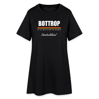 Bottrop - Frauen T-Shirt-Kleid - Schwarz - Vorne