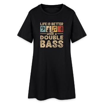 Contrebassiste Contrebassiste Contrebassiste Musicien contrebasse - Robe T-shirt Femme - noir - Devant