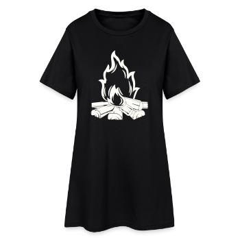 Feu de camp - Robe T-shirt Femme - noir - Devant