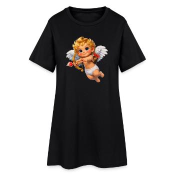 Cupidon avec Arc Flamme d’Amour - Robe T-shirt Femme - noir - Devant