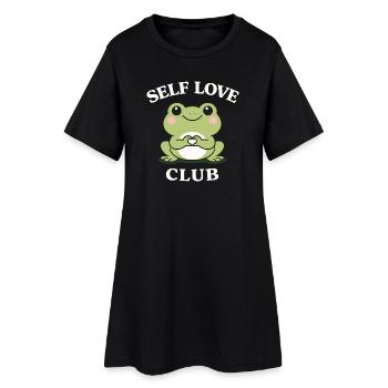 Self Love Frog Shirt Cute Motivation - Women’s T-Shirt Dress - black - Front