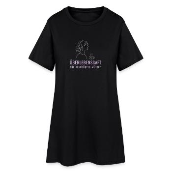 Überlebenssaft für erschöpfte Mütter - Minimalisti - Frauen T-Shirt-Kleid - Schwarz - Vorne