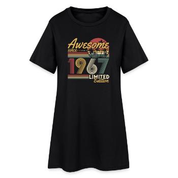 Cadeau d’anniversaire vintage vintage rétro 1967 - Robe T-shirt Femme - noir - Devant