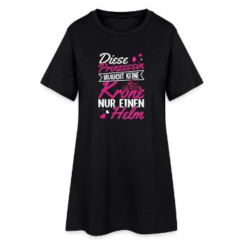 Prinzessin mit Helm statt Krone Motorrad - Frauen T-Shirt-Kleid - Schwarz - Vorne