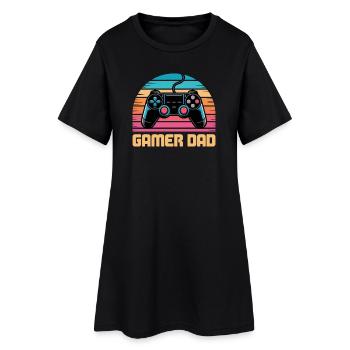 Gamer Dad Retro Controller Sunset Zocken Zocker - Women’s T-Shirt Dress - black - Front