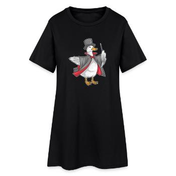 Baguette de Magicien Canard - Robe T-shirt Femme - noir - Devant