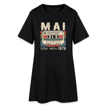 Mai 1978 - Robe T-shirt Femme - noir - Devant